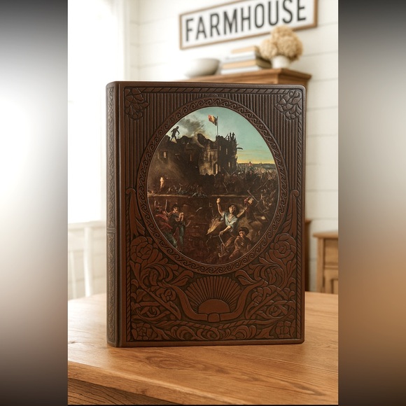 Vintage Embossed Book- The Texans The Old West-Alamo. Faux Leather EUC 1975 - Picture 1 of 10